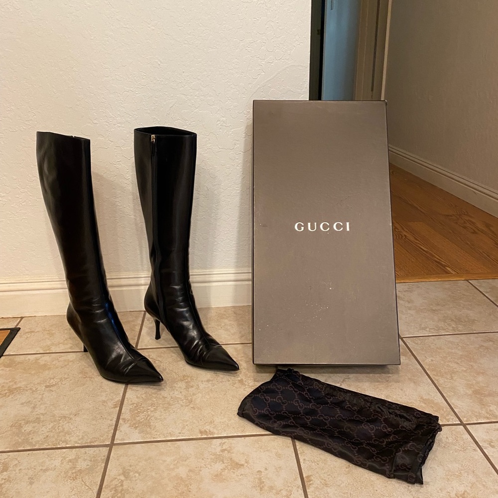 Gucci Black Boots Size 10